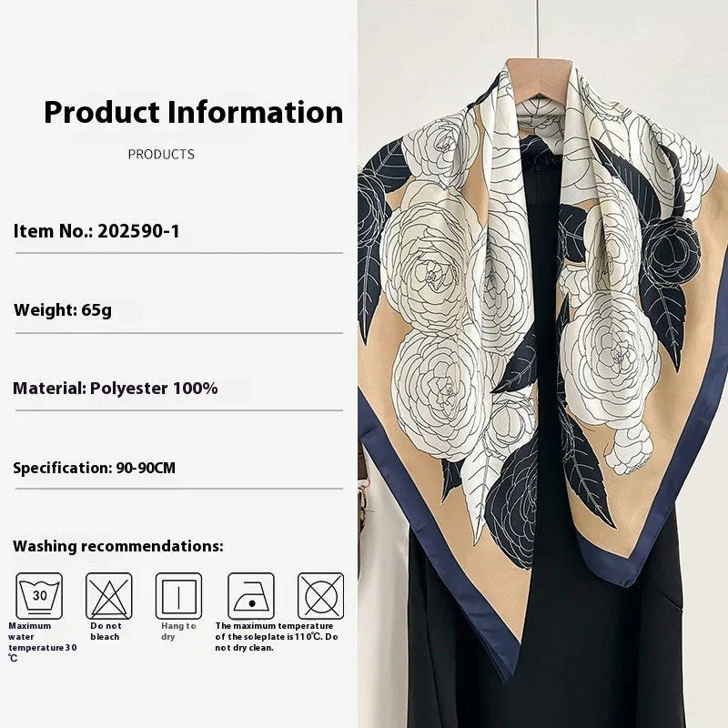 High-profile High-grade Korean Color Matching Floral Printed Scarf
